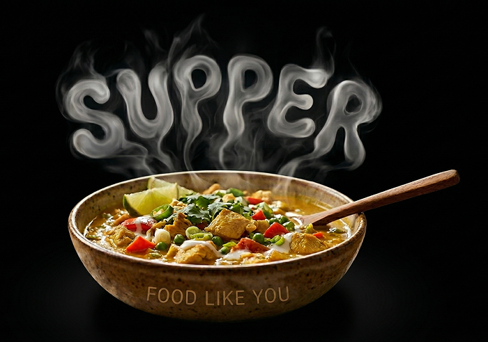 Supper bowl with homemade food